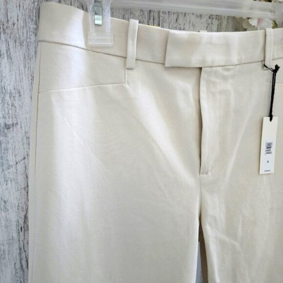 Banana Republic Women's Sloan Trousers Size 8 Natural Straight Leg Dress Pants - Picture 4 of 16